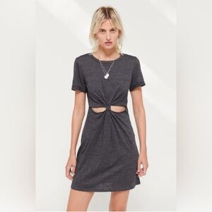 Urban Outfitters - Twist-Front T-Shirt Dress in Dark Grey S